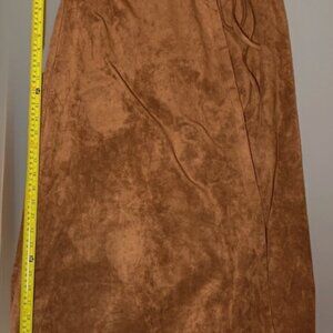 womans size S brown faux leather maxi skirt Paper parachute